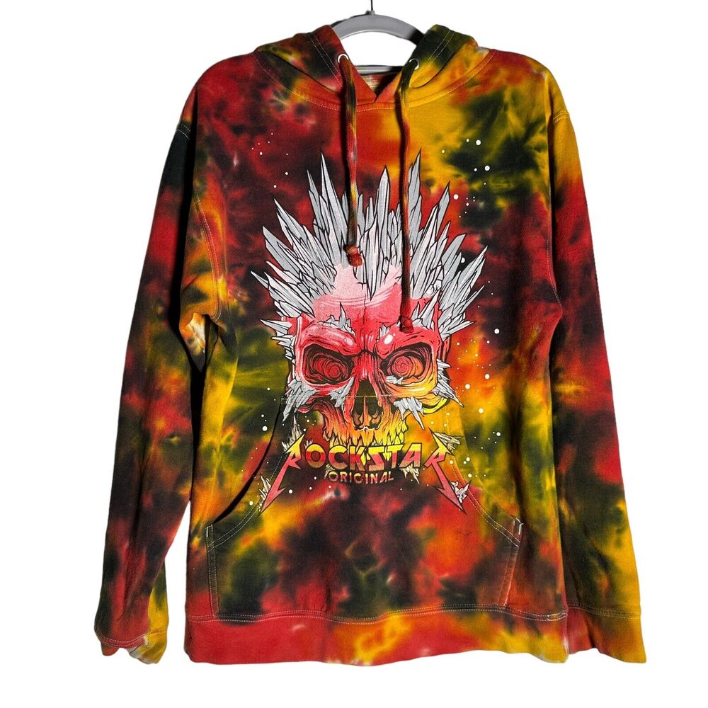 Rockstar Graphic Hoodie Sweatshirt Men's Size S Cotton Colorful Made in USA